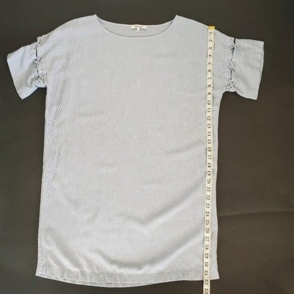 Madewell Stripe Lace-Up Cut-Out Short Sleeve Relaxed Fit Sailor T-Shirt Dress - Picture 12 of 12